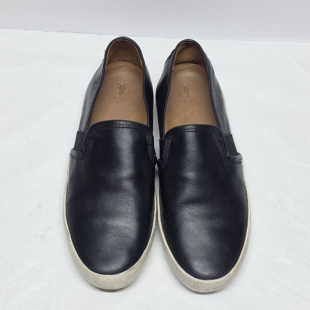 FRYE Black Dylan Genuine Leather Slip-On Sneaker Loafers Women's Size 8.5